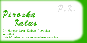 piroska kalus business card